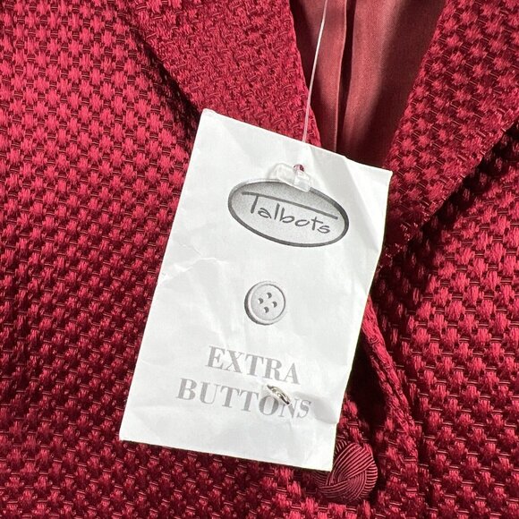 Talbots Women's Blazer Jacket Size 12 Solid Red Silk Wool Long Sleeve New Tags - Picture 5 of 9